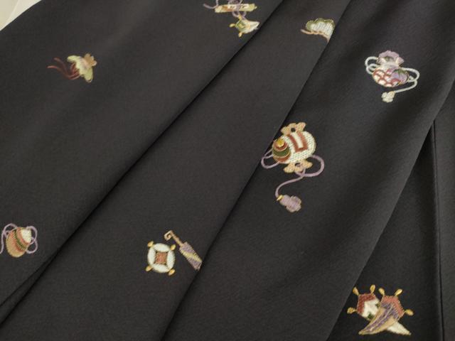 平和屋着物▽訪問着　単衣　総刺繍　宝尽くし　金糸　三越扱い　正絹　逸品　DAAS0470az