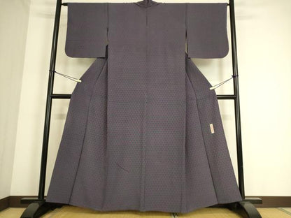 平和屋着物▽世界的人形師 辻村寿三郎 ジュサブロー 小紋 単衣 鱗文 正絹 逸品 DAAS0483az