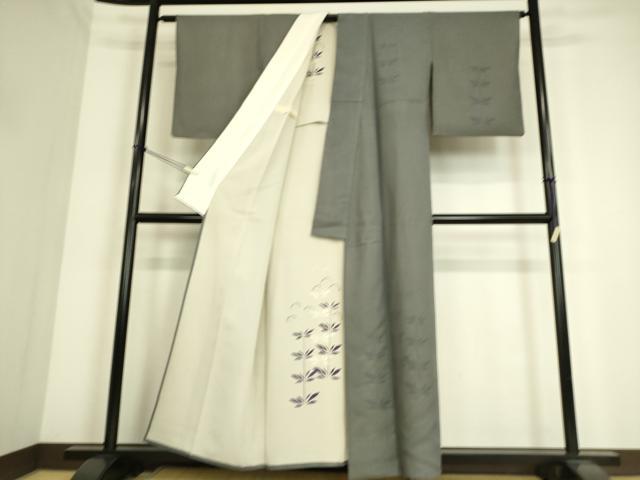 平和屋着物▽訪問着 無双 紗袷 紗×絽 草花文 正絹 逸品 DAAS0477az