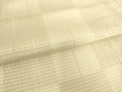 平和屋着物▽上質な紬　単衣　市松文　正絹　逸品　DAAS0480az