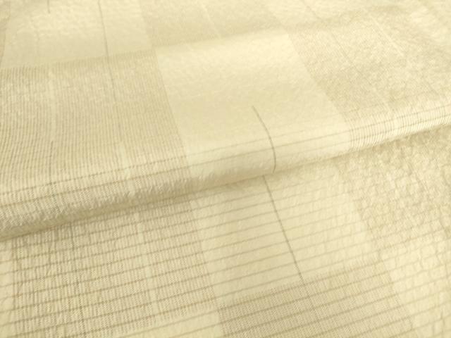 平和屋着物▽上質な紬　単衣　市松文　正絹　逸品　DAAS0480az