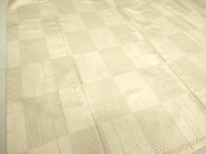 平和屋着物▽上質な紬　単衣　市松文　正絹　逸品　DAAS0480az