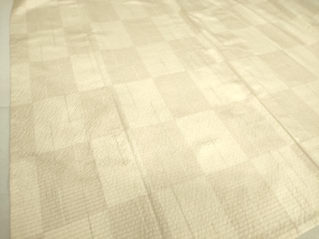 平和屋着物▽上質な紬　単衣　市松文　正絹　逸品　DAAS0480az