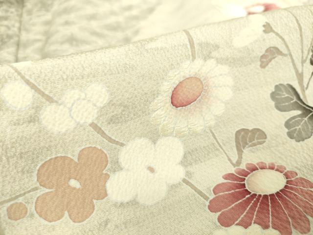 平和屋着物▽訪問着 単衣 友禅 枝花文 正絹 逸品 DAAS0496az