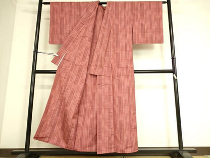 平和屋着物▽上質な紬 単衣 竹粋紬 縞 反端付き 正絹 逸品 未使用 DAAS0507az