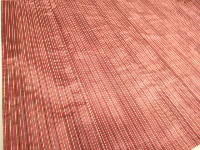 平和屋着物▽上質な紬 単衣 竹粋紬 縞 反端付き 正絹 逸品 未使用 DAAS0507az