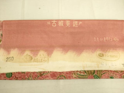 平和屋着物▽東京の老舗呉服問屋 菱一 小紋 紬地 単衣 古渡更紗 反端付き 正絹 逸品 未使用 DAAS0517az