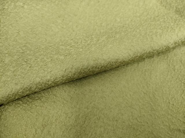 平和屋着物▽上質な色無地 単衣 紋意匠 若葉色 正絹 逸品 DAAS0525az