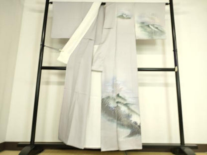 平和屋着物▽訪問着 単衣 名所風景文 暈し染め 正絹 逸品 DAAS0528az