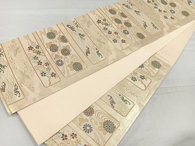 平和屋着物◎六通柄袋帯 流水鳳凰花文 金銀糸 正絹 逸品 CAAR1770nb