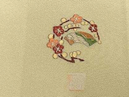平和屋着物▽訪問着 単衣 作家物 睡蓮 草花文 正絹 逸品 AAAV8322fy