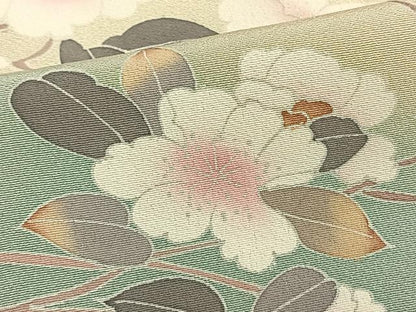 平和屋着物▽訪問着 単衣 作家物 睡蓮 草花文 正絹 逸品 AAAV8322fy