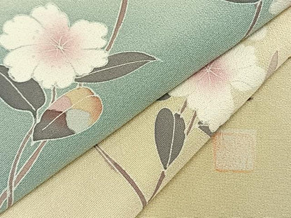 平和屋着物▽訪問着 単衣 作家物 睡蓮 草花文 正絹 逸品 AAAV8322fy