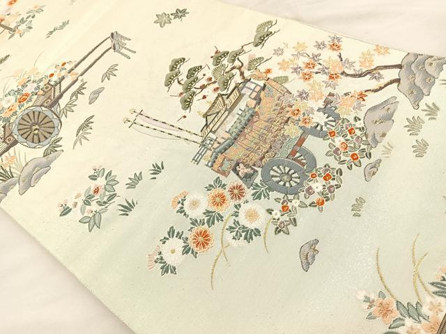 平和屋着物◎六通柄袋帯　唐織　船鉾巡行　古代九百錦　正絹　逸品　BAAT2081ph