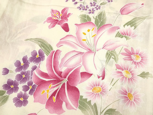 平和屋本店■浴衣 まとめて 3点 花柄 百合 など 着用可能多数 未使用品あり ppp2012 km