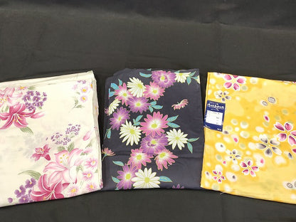 平和屋本店■浴衣 まとめて 3点 花柄 百合 など 着用可能多数 未使用品あり ppp2012 km