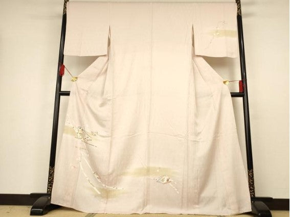 平和屋着物▽訪問着 単衣 霞冊子熨斗花文 暈し染め 正絹 逸品 AAAU4281np