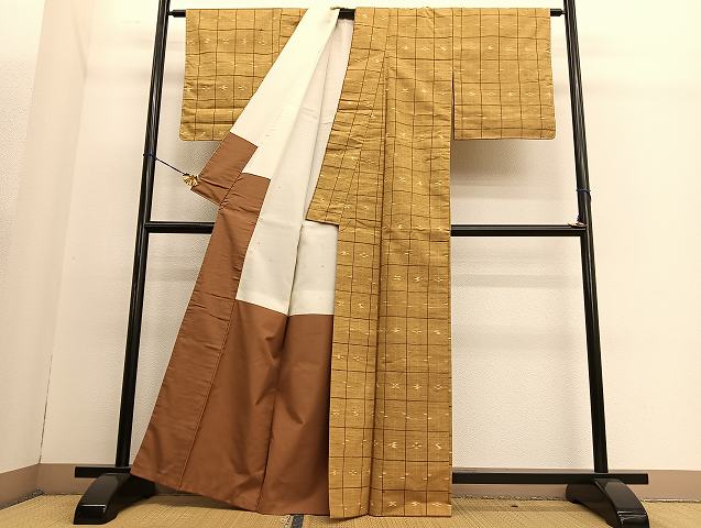 平和屋着物●上質な紬 琉球絣文様 正絹 逸品 BAAT3171hv