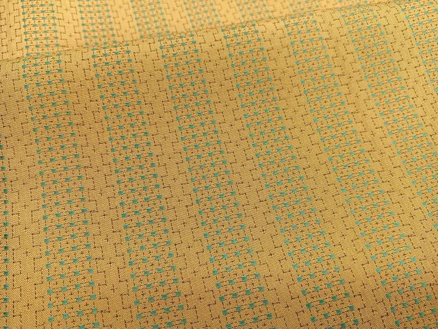 平和屋着物●上質な紬 十字文様 正絹 逸品 未使用 BAAT3176hv