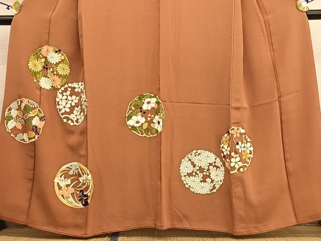 平和屋着物●銀座　志ま亀　色留袖　花丸文　金彩　正絹　逸品　BAAT3184hv