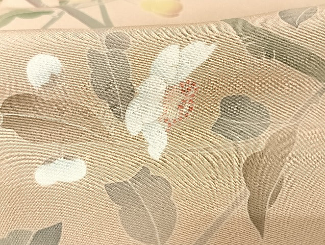 平和屋着物●京加賀糸目友禅作家 山崎巌 訪問着 枝花文 正絹 逸品 AAAU4289np