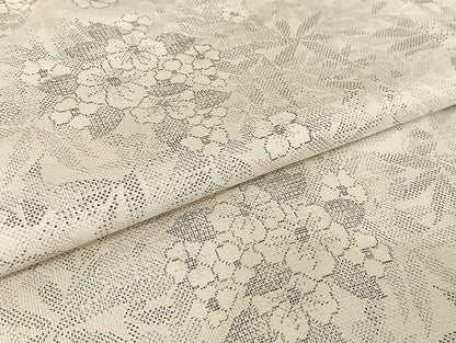 平和屋着物●本場大島紬　白大島　９マルキ　紫陽花　正絹　逸品　AABI4448ck