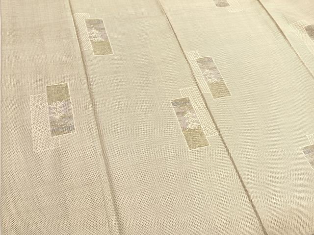 平和屋着物●本場大島紬 白大島 9マルキ 短冊風景文 正絹 逸品 BAAT3188hv