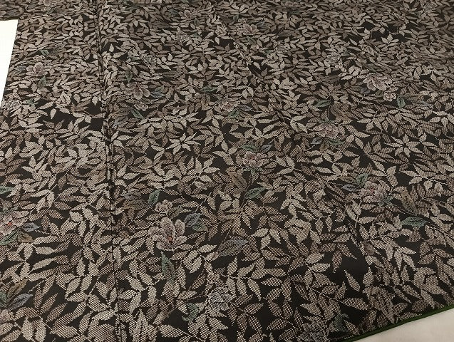 平和屋着物●本場大島紬 ９マルキ 枝花文 正絹 逸品 AAAU4319np