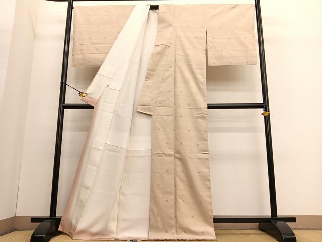 平和屋着物●上質な紬 亀甲文 高島屋扱い 正絹 逸品 BAAT6614hv