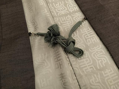 平和屋着物●男性　紬　アンサンブル　霞文　正絹　逸品　BAAT6632hv