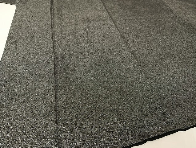 平和屋着物○江戸小紋 極小鮫小紋柄 黒地 正絹 逸品 AAAU4329np 