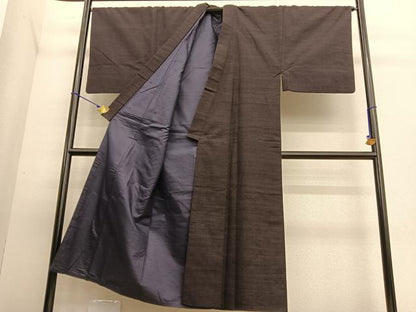平和屋着物●男性　紬　アンサンブル　霞文　正絹　逸品　BAAT6632hv