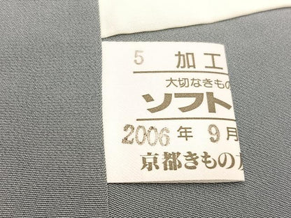 平和屋着物●白山紬　間道　京都きもの友禅扱い　正絹　逸品　未使用　BAAT6634hv