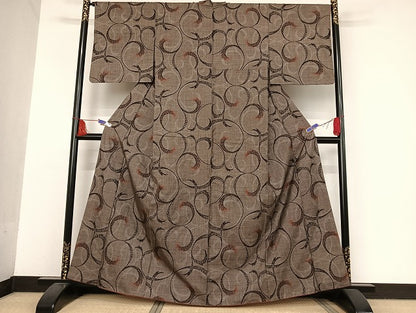 平和屋着物●本場大島紬 ７マルキ 唐草 正絹 逸品 AAAU4333np
