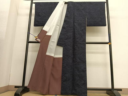 平和屋着物●本場結城玉紬　80亀甲　流水雪輪花文　やまと誂製　結織苑扱い　証紙付き　正絹　逸品　BAAT6639hv