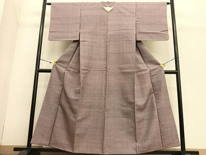 平和屋着物●上質な紬 色無地 鳩羽鼠色 正絹 逸品 BAAT6658hv