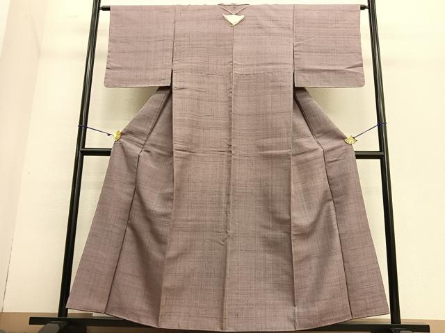 平和屋着物●上質な紬 色無地 鳩羽鼠色 正絹 逸品 BAAT6658hv