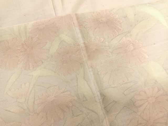 平和屋着物●訪問着 紬地 刺繍 草花文 正絹 逸品 BAAT6659hv