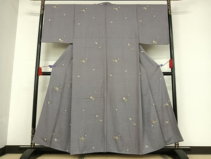 平和屋着物●総刺繍 小紋 宝尽くし 金糸 正絹 逸品 未使用 AAAU4350np