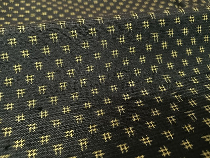 平和屋着物●上質な紬　井桁絣文様　正絹　逸品　AAAU4376np