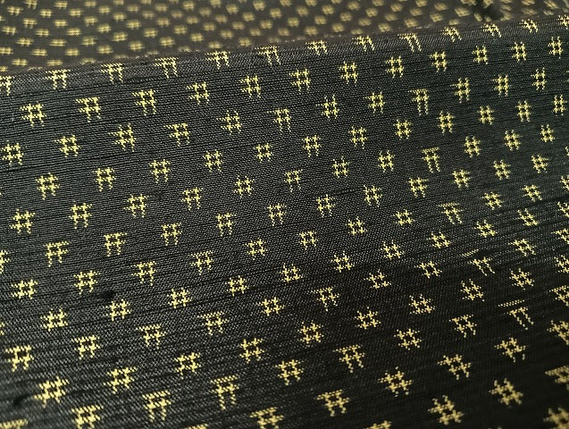 平和屋着物●上質な紬　井桁絣文様　正絹　逸品　AAAU4376np
