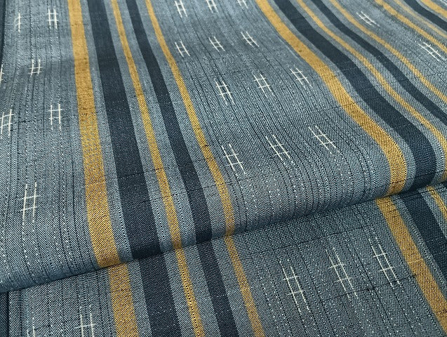 平和屋着物●上質な紬 縞 井桁 正絹 逸品 AAAU4365np