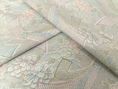 平和屋着物●上質な紬 花結び文 正絹 逸品 AAAU4371np