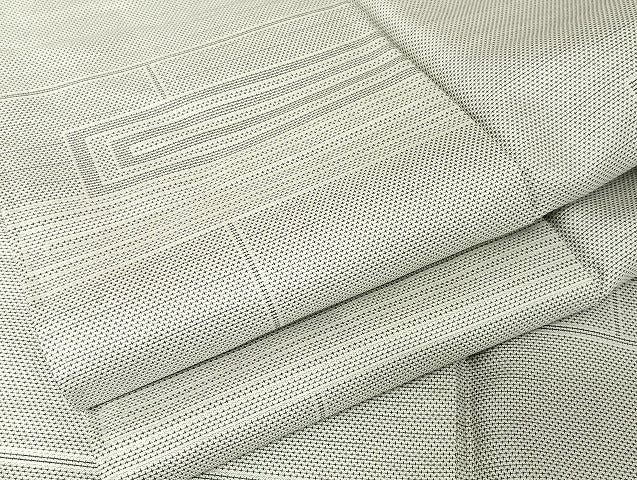 平和屋着物●上質な紬 横段文 正絹 逸品 AAAU4375np