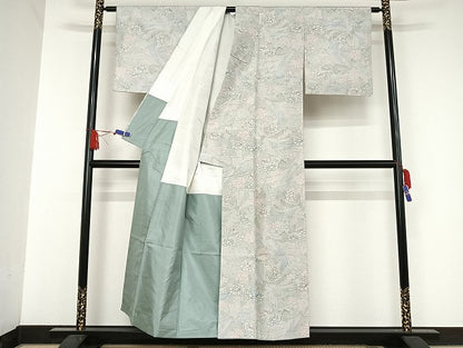平和屋着物●上質な紬 花結び文 正絹 逸品 AAAU4371np