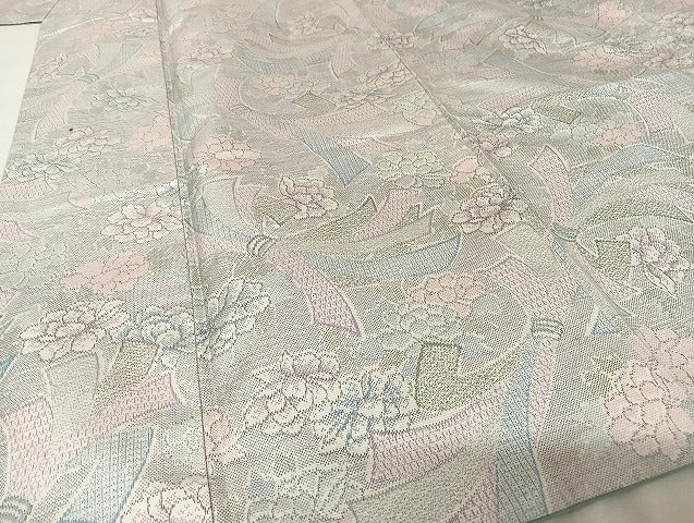 平和屋着物●上質な紬 花結び文 正絹 逸品 AAAU4371np