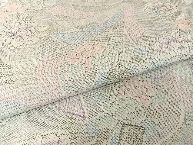 平和屋着物●上質な紬 花結び文 正絹 逸品 AAAU4371np