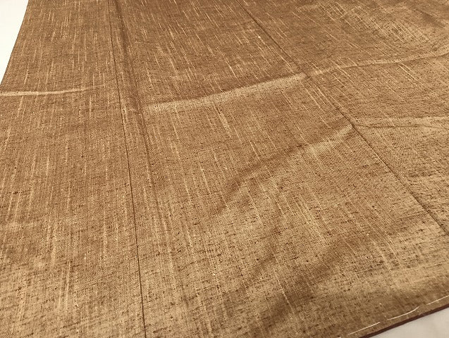 平和屋着物●上質な紬 樺茶色 正絹 逸品 AAAU4368np