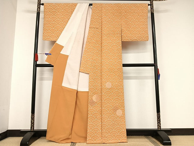 平和屋着物●訪問着 中国三大刺繍 相良刺繍 紬地 草花文 正絹 逸品 AAAU4372np