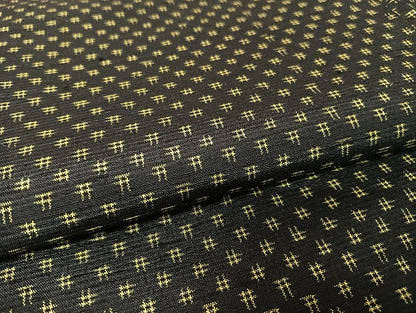 平和屋着物●上質な紬　井桁絣文様　正絹　逸品　AAAU4376np